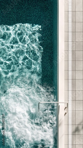 Relaxing moments in a bubbling hot tub near a sunlit terrace during the day