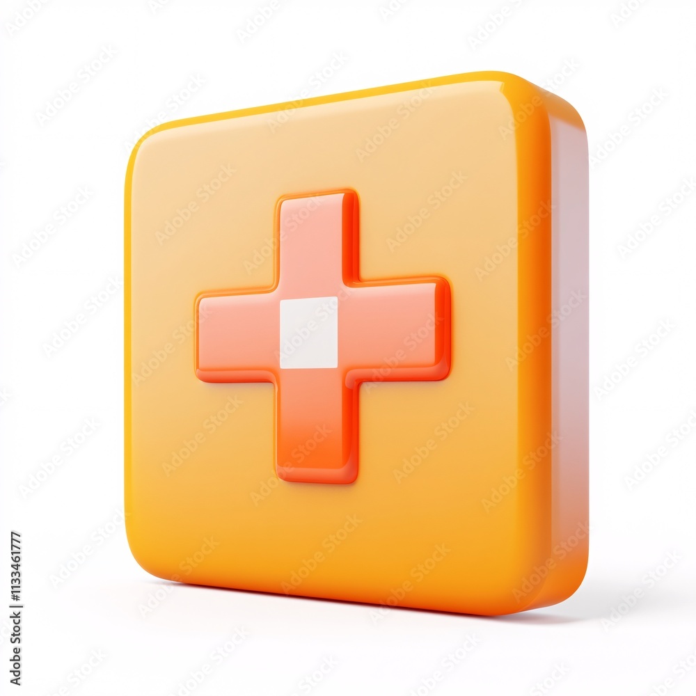 Fototapeta premium add icon 3d icon and illustration isolated white background