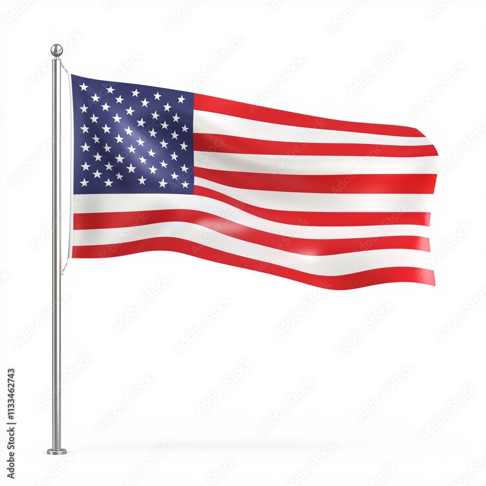 Fototapeta premium flag icon 3d icon and illustration isolated white background