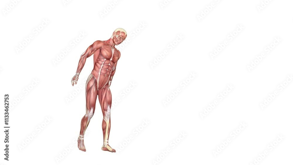 3d animation of anatomical figure of a man picking up something heavy. He transports it to another place with effort. In two sequences, one showing the anatomy of the muscle. 3d animation of anatomical figure of a man picking up something heavy. He transports it to another place with effort. In two sequences, one showing the anatomy of the muscle.