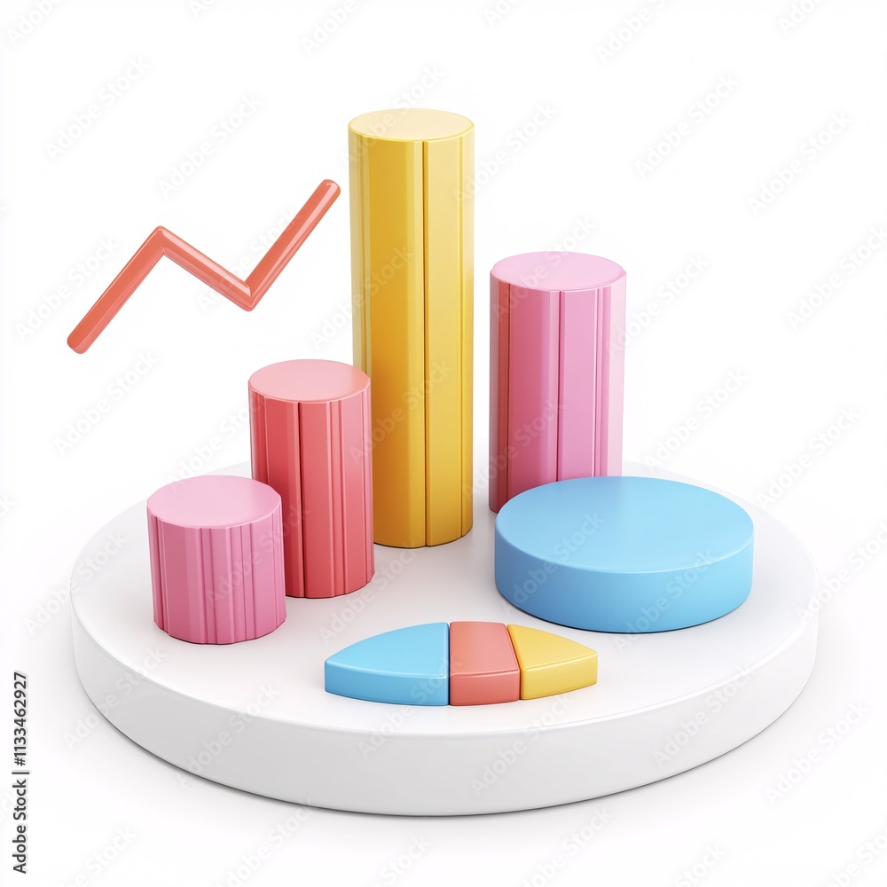 chart icon 3d icon and illustration isolated white background chart icon 3d icon and illustration isolated white background