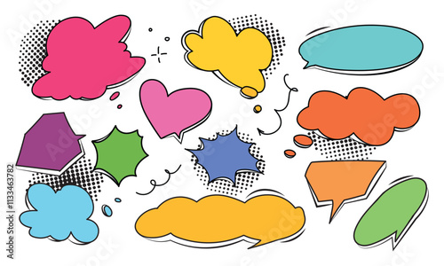 Comic speech bubbles vector. Pop art speaking clouds. Creative design. Comic graphic elements.