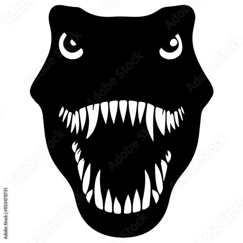 illustration of a dinosaur black and white vector illustration in the style of clip art isolated on a white background