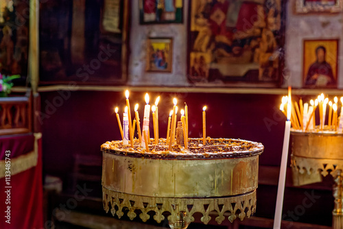 Candlestick in the Basilica of the Nativity of Bethlehem photo