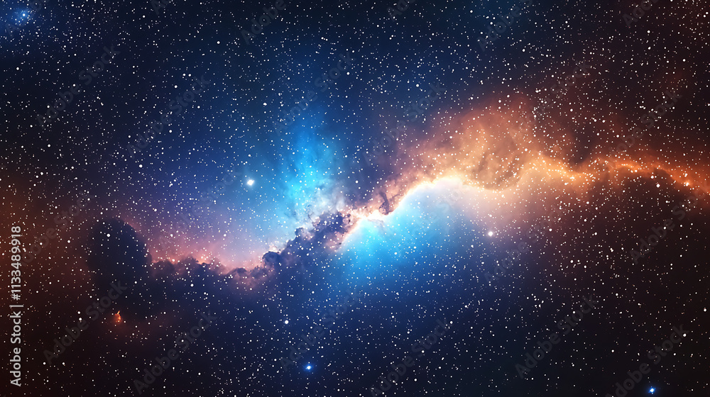 Obraz premium Colorful cosmic nebula showcasing vibrant gases and stars in deep space