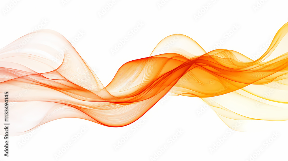 Obraz premium Flowing orange and yellow abstract waves. Wisp. Illustration