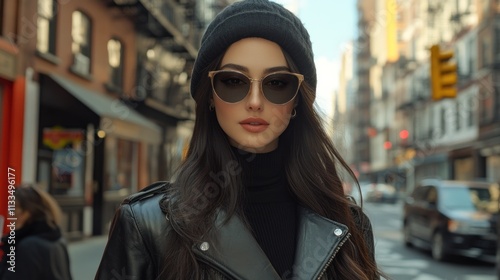 Stylish Woman in New York City Street Fashion