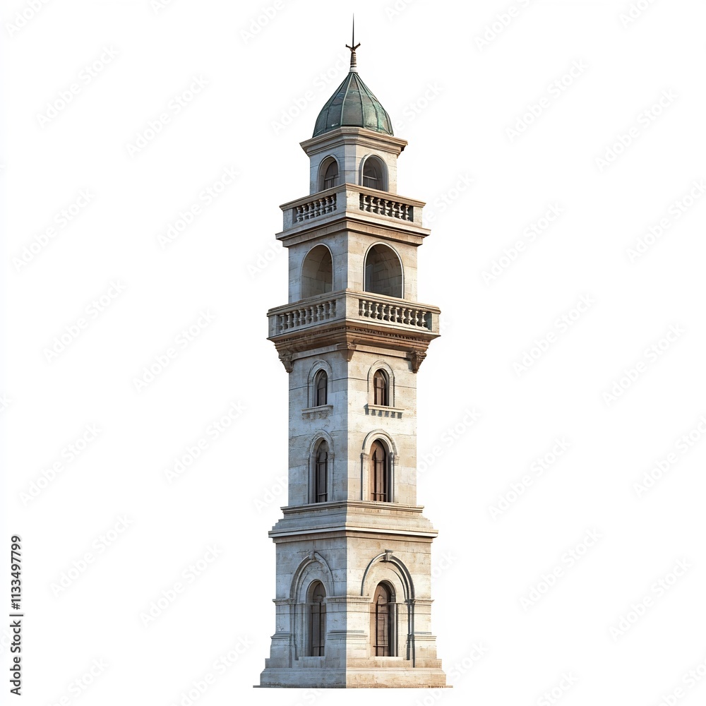 Fototapeta premium Iconic Historical Landmark Tower in Bright Rendering