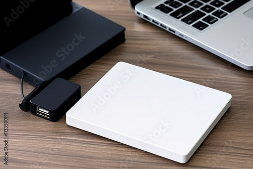 High-speed portable M2 hard drive offering secure external storage for files and documents. photo