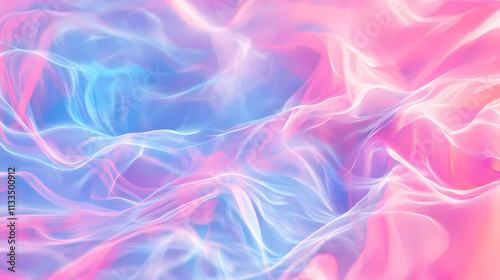 Abstract background with flowing pink and blue light waves. Wisp. Illustration