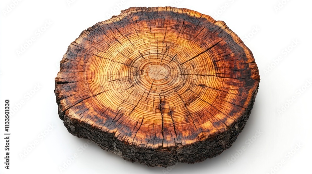 Obraz premium Cross Section of a Tree Trunk: A Detailed View of Nature's Rings