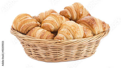 Wallpaper Mural Freshly Baked Golden Croissants in a Woven Basket Display Torontodigital.ca