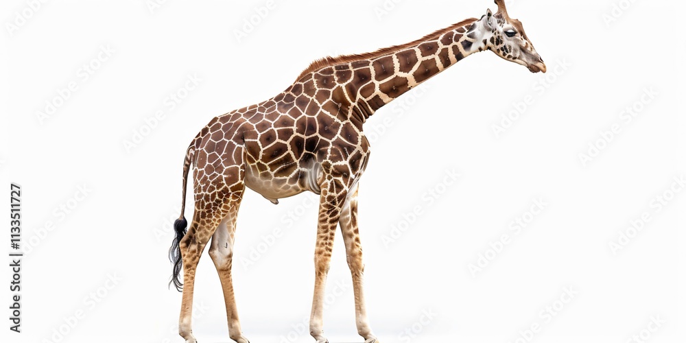 Fototapeta premium a full giraffe with white background