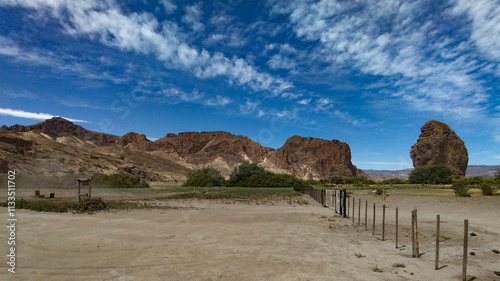 Piedra parada rock formation, chubut province, argentina