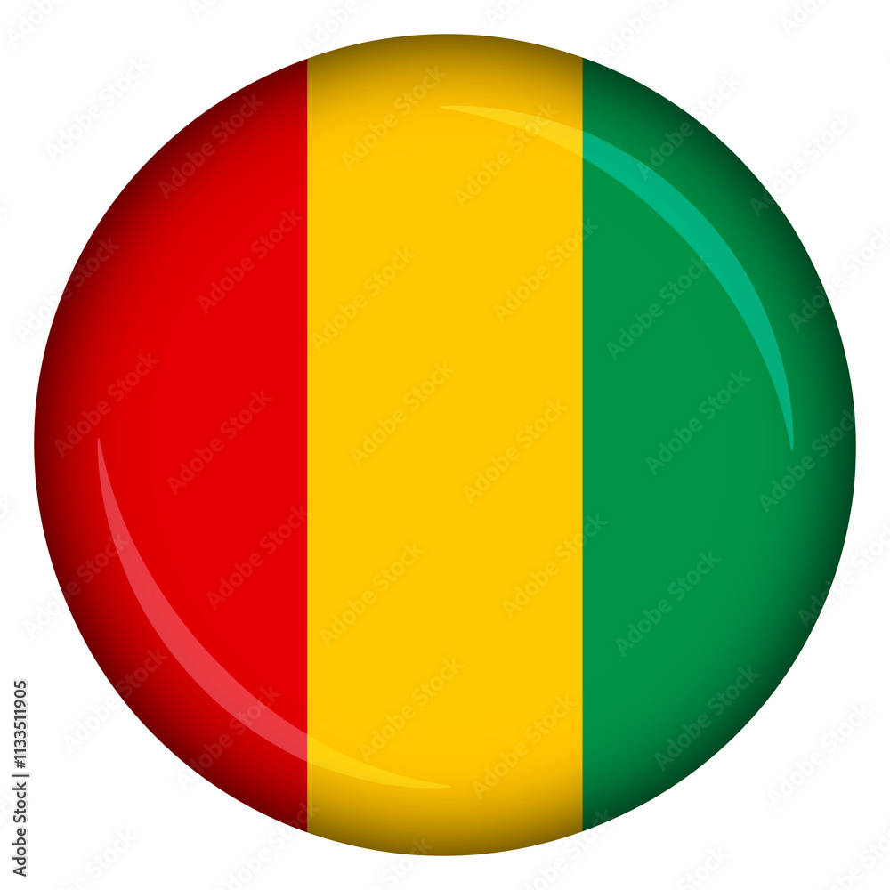 Fototapeta premium Guinea flag circle pin and badge