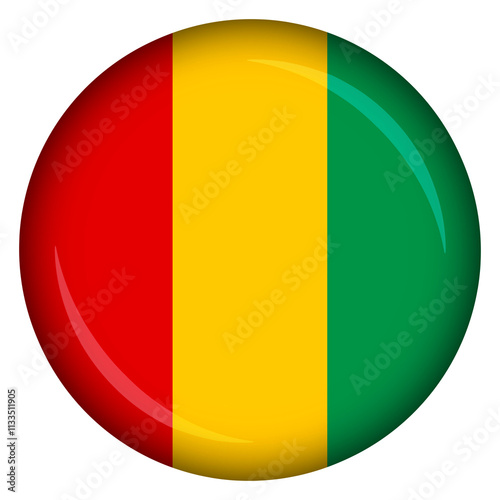 Guinea flag circle pin and badge photo