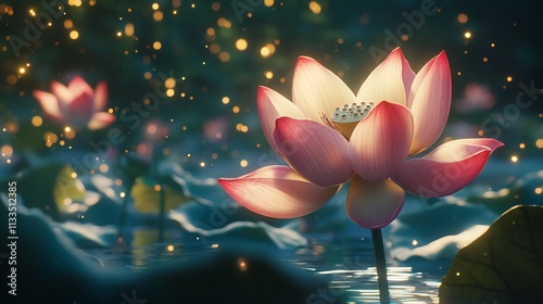 Lotus Flower Fantasy Detail Nature Background Cinematic Color

 photo