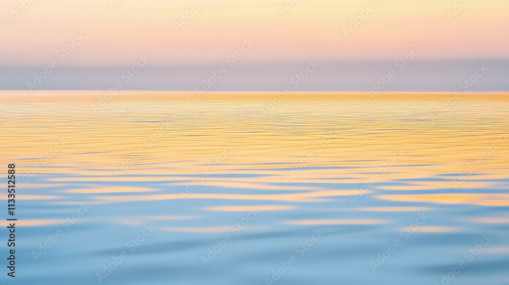 Fototapeta premium Soft pastel sunset reflecting on calm ocean water.