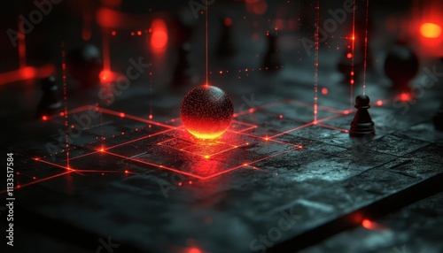 A symbolic glowing diagram showing a counterplay neutralizing an opponent s gambit, dramatic lighting