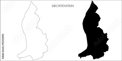Liechtenstein Blank Map, Liechtenstein Map Outline Vector Images