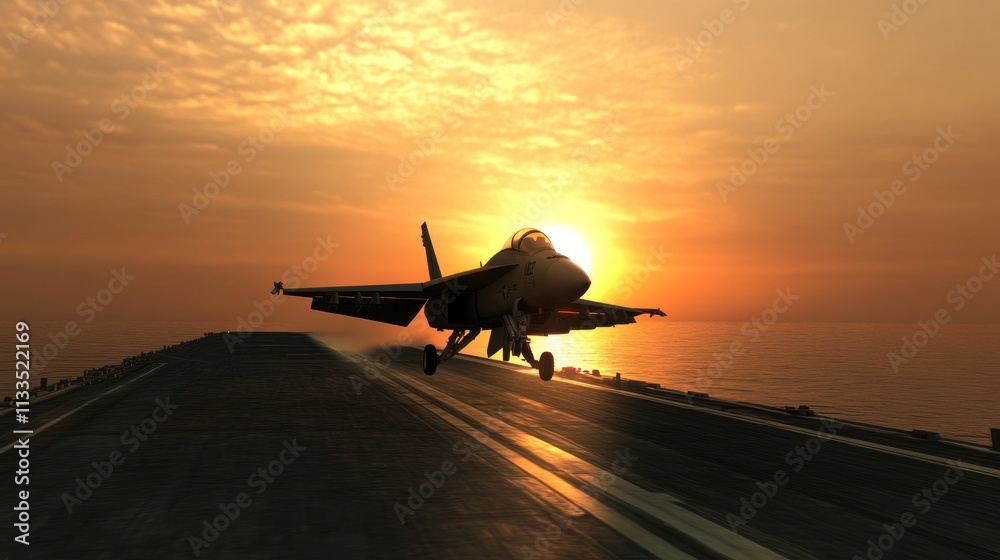 Fototapeta premium Super Hornet Sunset Landing