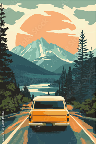 Vektorgrafik aus dem Package: flat, retro, vintage, modern, art, zeitgeist, film, movie, poster, kunstdruck