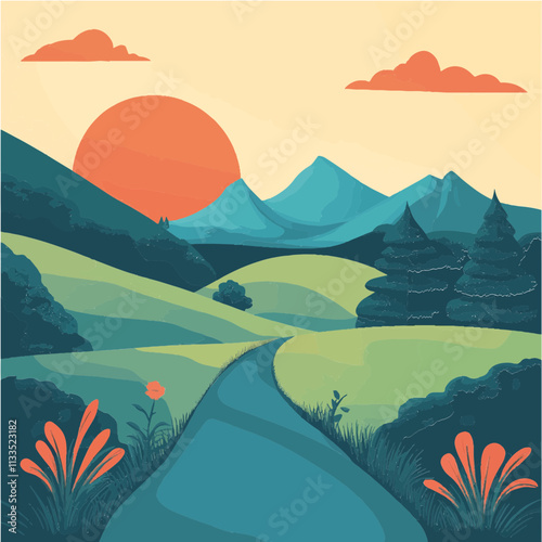Vektorgrafik aus dem Package: flat, retro, vintage, modern, art, zeitgeist, film, movie, poster,