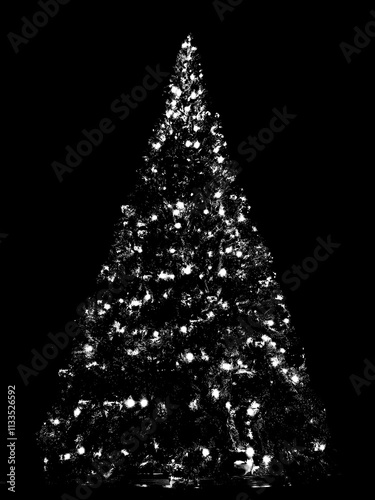 abstract christmas tree in black and white edition