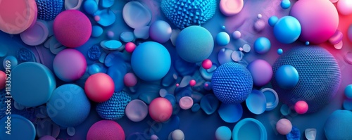 Blue 3D Shapes neatly organized to make a Tech abstract wallpaper. .