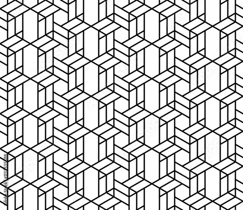 Geometric Block Shape Repeating Seamless Pattern