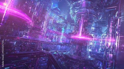Quantum Mechanics Exploration: Vibrant Experiments in High-Tech Laboratory