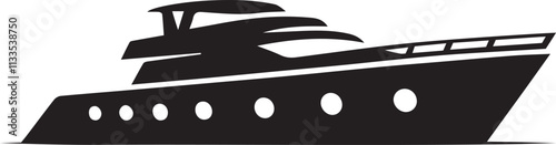 Yacht silhouette, vector icon and artistic illustration