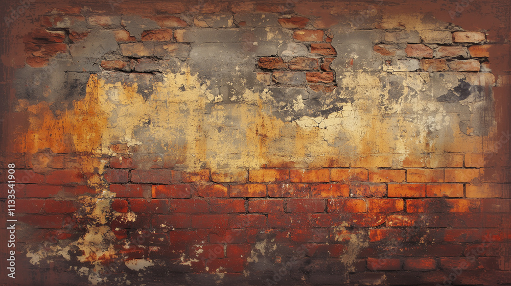 Fototapeta premium Backgrounds Old Brick Wall Rustic Weathered Appearance Background