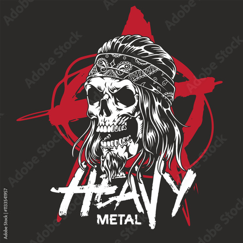 Skull art symbolizing heavy metal culture