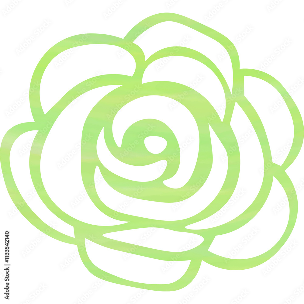 Clip art image of beautiful watercolor pattern rose cutout icon Clip art image of beautiful watercolor pattern rose cutout icon