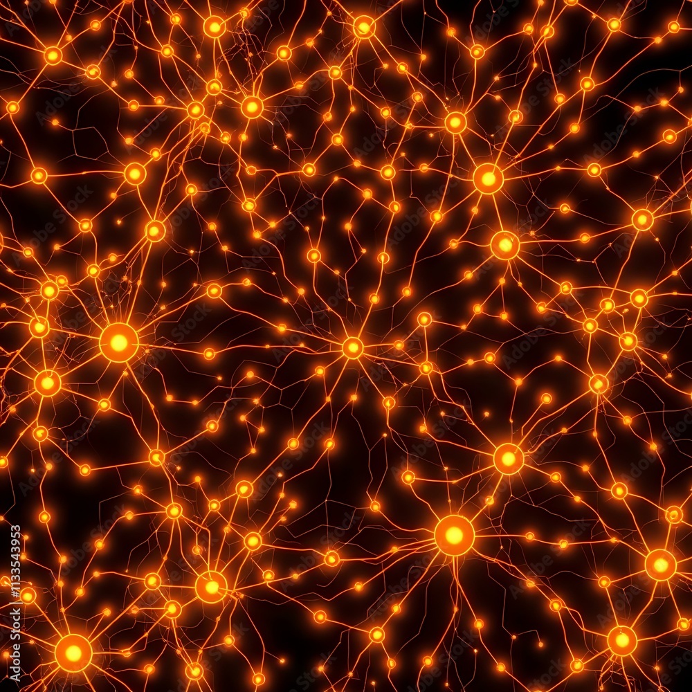 Fototapeta premium Glowing Neural Network Art Nouveau Abstract Design