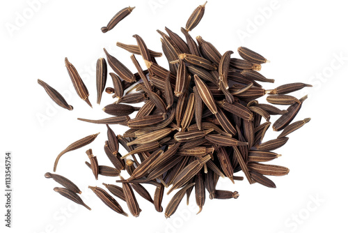 Whole Cumin Seeds Isolated on Transparent Background photo