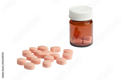 Heartburn Pain Relief Tablets Isolated on Transparent Background photo