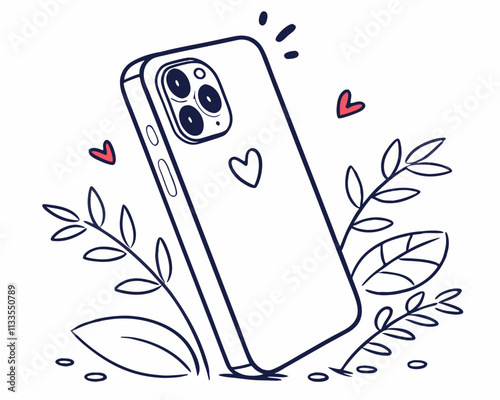 Icône doodle de smartphone
