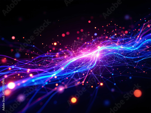 Network, Connectivity, Digital, Technology, Nodes, Lines, Dots, Blue, Glowing, Web, Internet, Data, Information, Communication, Links, Grid, Matrix, Cyberspace, Virtual, Online, Interconnected, Wires,