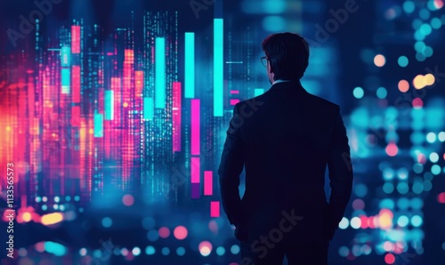 Wallpaper Mural High-tech business leader analyzing data in futuristic environment Torontodigital.ca