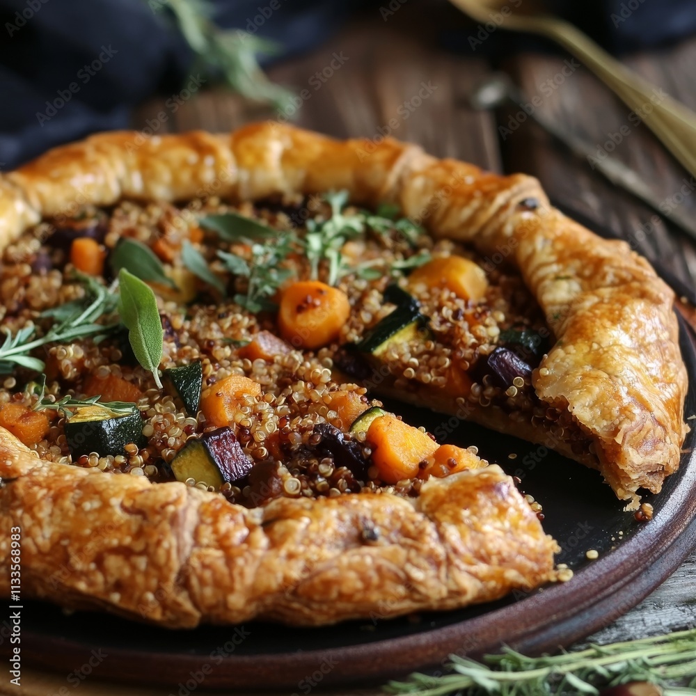 Galette, quinoa with vegetables Galette, quinoa with vegetables