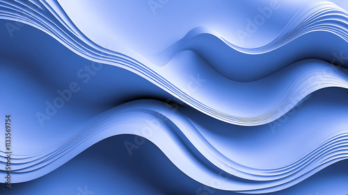 drawing of a blue surface flowing like sand. texture of plastered wall with wavy pattern, 3d illustration