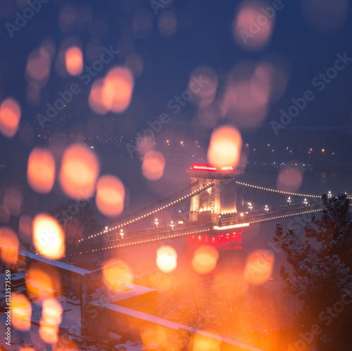 Famous Chain Bridge in snow...
