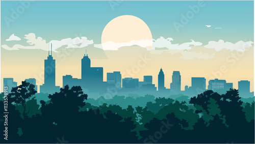 Ohio Skyline at Sunset.eps