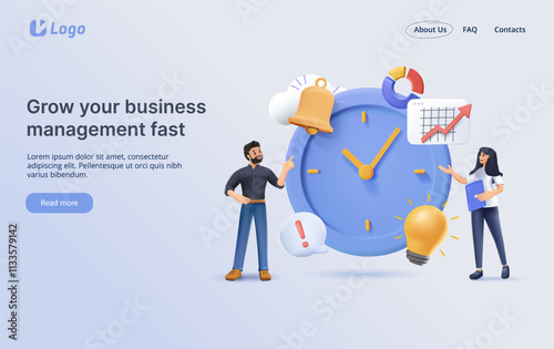 Web page design template for business, finance and marketing. Modern vector illustration concepts for website and mobile website development. 3D style vector illustration, cartoon style