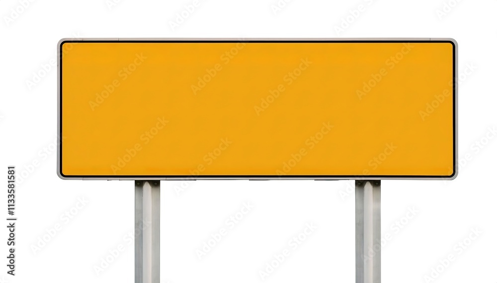 Blank freeway highway sign isolated on white background. free space for text. Road traffic sign. Blank board with place for text. Mockup. Make your own message design for business advertising Blank freeway highway sign isolated on white background. free space for text. Road traffic sign. Blank board with place for text. Mockup. Make your own message design for business advertising