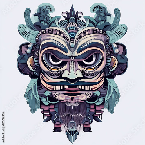 Maori Tribal anime concept full color illustration photo