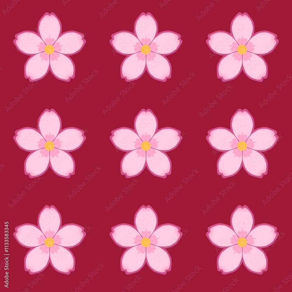 Fototapeta premium Cherry blossom illustration for stickers, profile advertisements, elements, ornaments and printing products