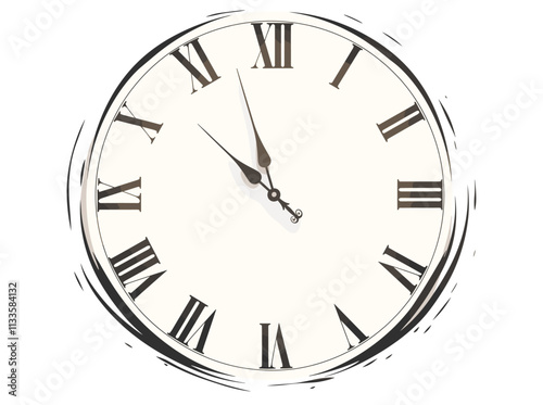 White clock with roman numerals showing the time as 10:30